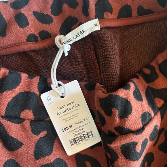 Marine Layer Kick Flare Cheetah Knit Pants NWT - Picture 3 of 3